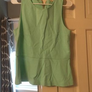 Mint green peplum sleeveless shirt